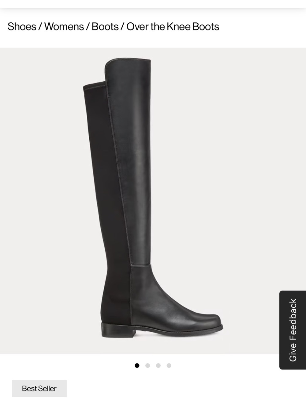 Stuart Weitzman Black Over-the-Knee Leather Boots